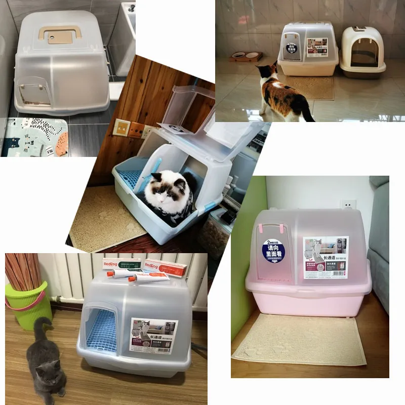 Cat Litter Box Long Channel Fully Enclosed Deodorant Cat Litter Box Extra Large Splashproof Pet Toilet Bedpan Anti Splash Scoop Cat Litter Box Long Channel Fully Enclosed Deodorant Cat Litter Box Extra Large Splashproof Pet Toilet Bedpan Anti Splash Scoop