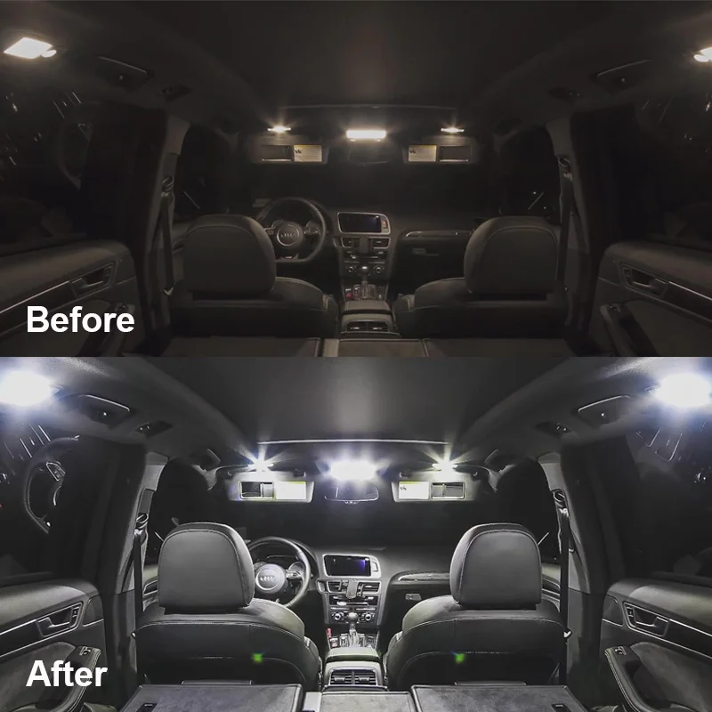 White Canbus LED interior dome indoor bulb customized vanity mirror light kit,For Nissan Patrol Y61 Y62 2000-2019