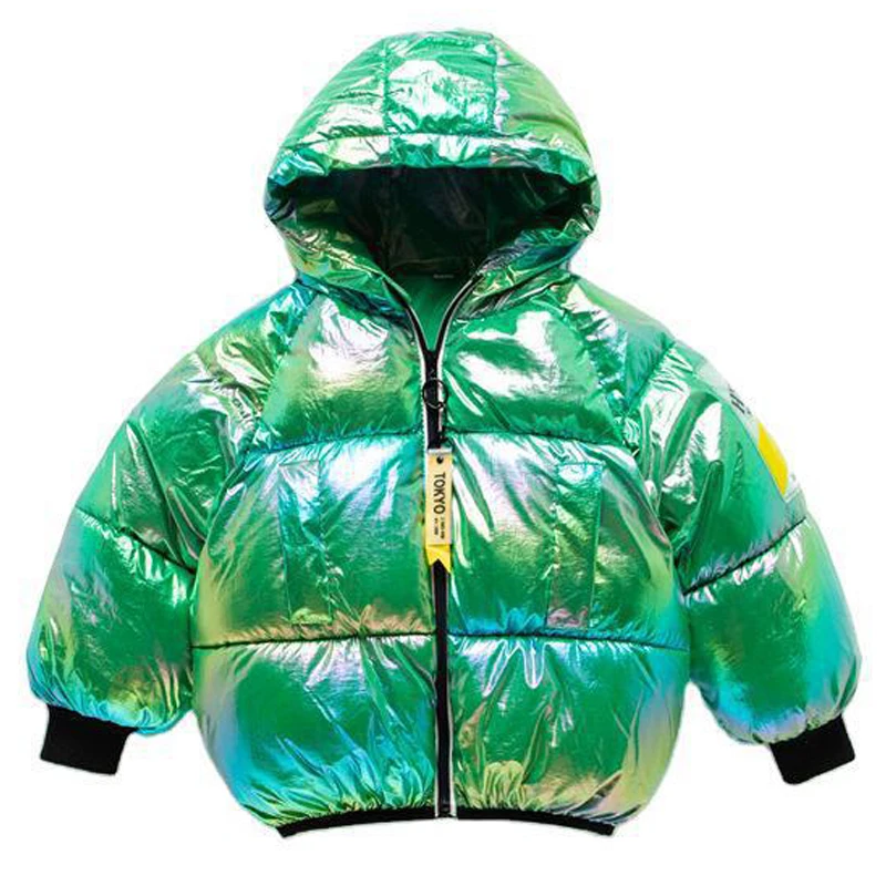 

Kids Girls Fashion Bright Coat Winter Autumn Down Cotton Clothes New Hooded Thick Warm Children for Girl Jacket Overcoat 4-11y