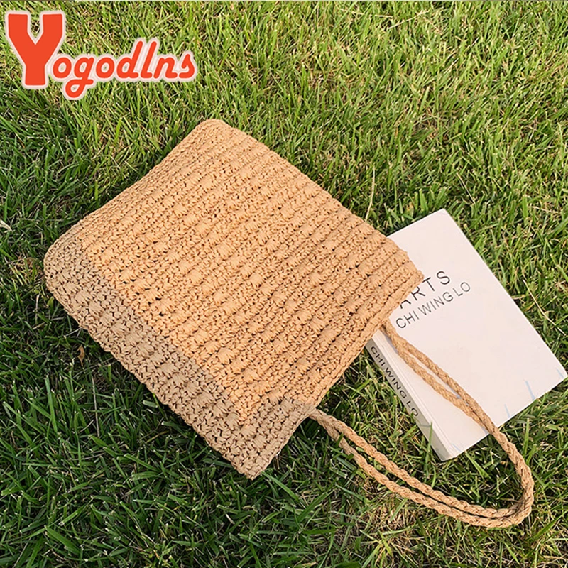 Summer Large Capacity Straw Bag Women Handmade Woven Totes Bag Bohemia Beach Handbag Travel Shoulder Bags Clutch Bolsa