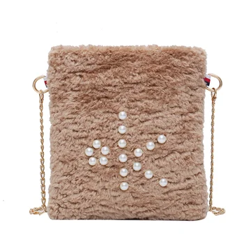 

2019 High Quanlity Fashion Plush Chain Women Shoulder Bags Female Messenger Bags Luxury Fur Crossbody Bag
