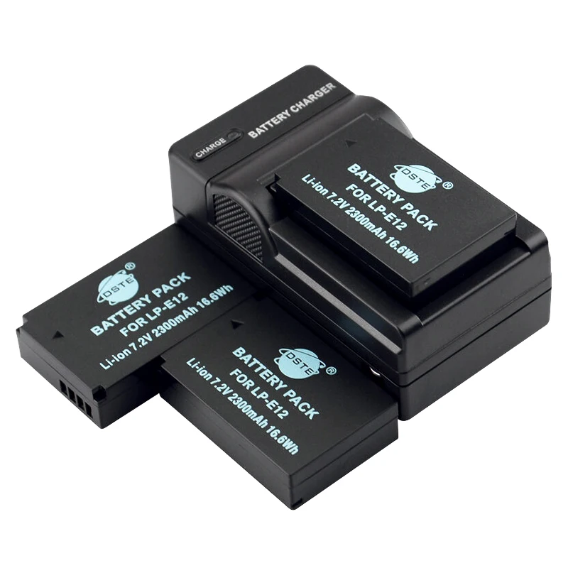 3 шт. 2300 мАч 7,4 В DSTE LP-E12 LPE12 LP E12 цифровая батарея камеры DSLR 1* зарядное устройство для камеры Canon EOS M 100D X7 SL1 M10