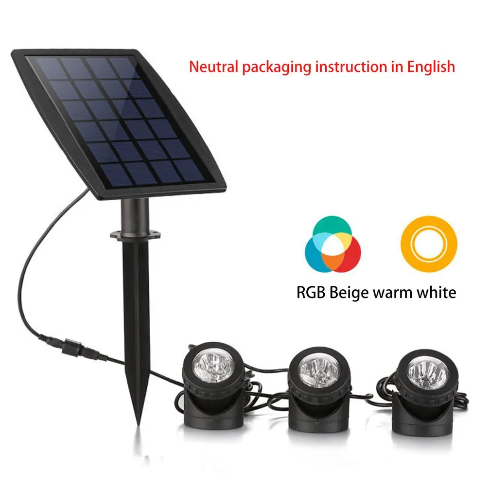 Solar Underwater Lights Waterproof LED Landscape Projection Light Spotlight Outdoor Garden Lawn Projector Lamp-RGB color Light