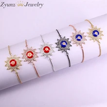 10 шт., эмаль для глаз, Солнцезащитный цветок, соединитель, цепочка, подвески, браслет CZ сборка украшения, браслет для женщин и девочек