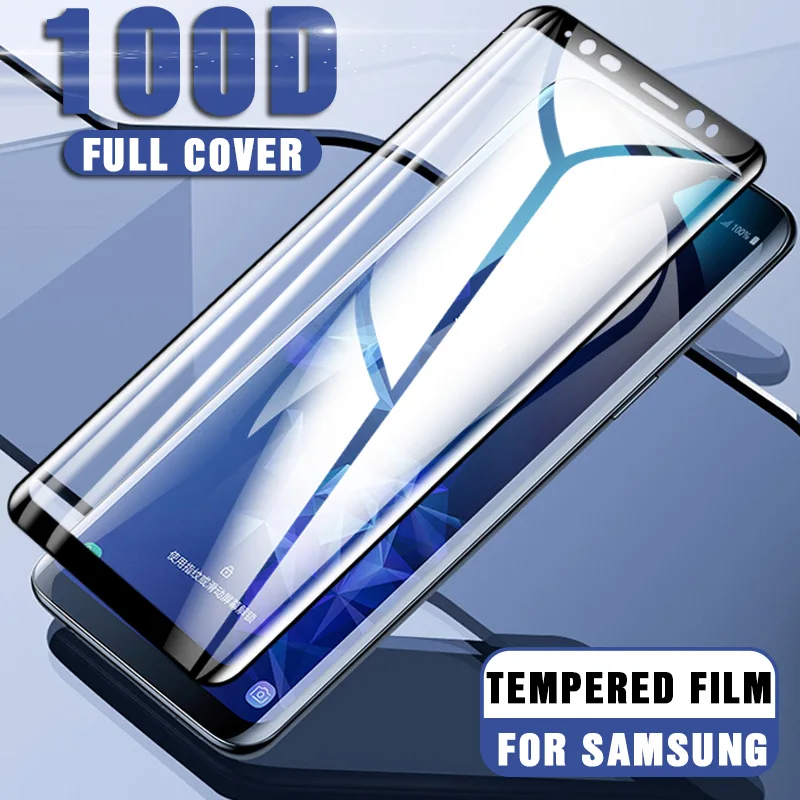 

100D Full Curved Tempered Glass For Samsung Galaxy S9 S8 Plus Note 8 9 Screen Protector On The S8 S9 S7 S6 edge Protective Film