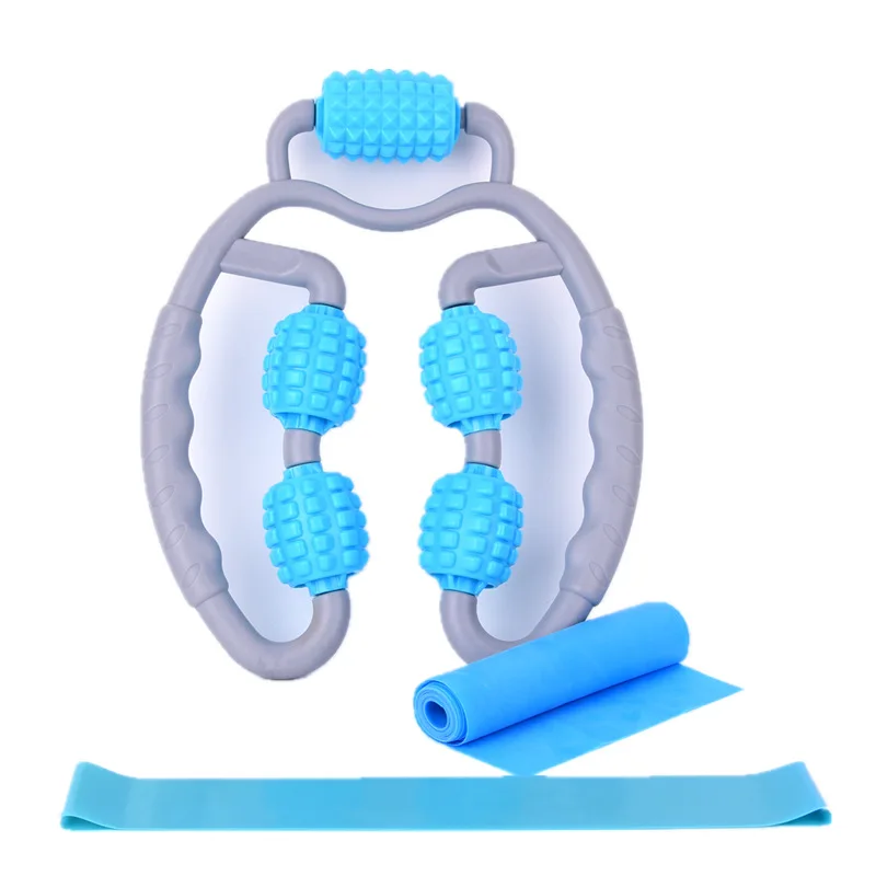 

5 Ball Surround Leg-clamping Yoga Massager Set Yoga Resistance Band Elastic Ring Pull Towel Exercise Hip Circumference Band