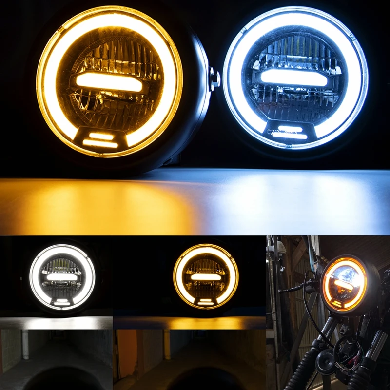 6.5 inch Universal Cafe Racer Vintage Motorcycle LED Head lamp Headlamp distance light Refit motorcycle headlight Cafe R