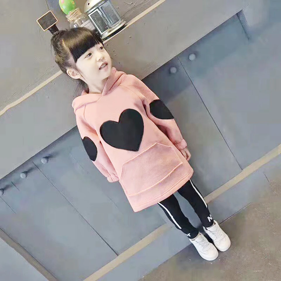  2019 New Spring Autumn Baby Girls Clothes Cotton Hooded Sweatshirt Children's Kids Casual Sportswea