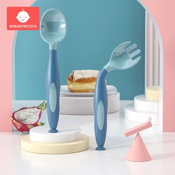 

Portable Bendable Baby Feeding Tableware Baby Spoon Fork Kids Cutlery Newborns Training Utensils Feeding Baby Fork Spoon Set