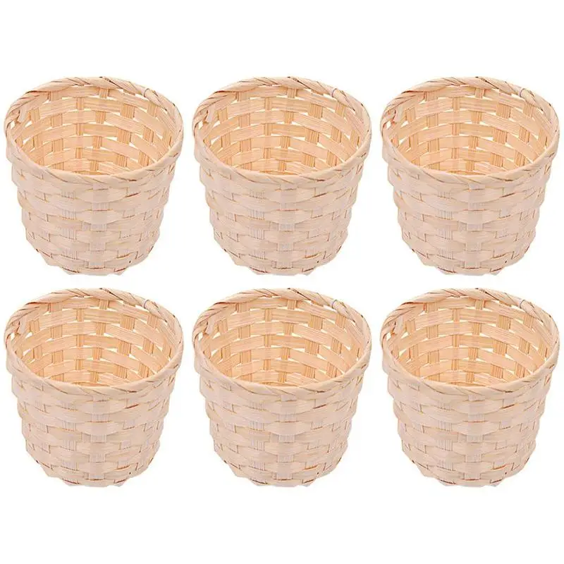 Бамбуковые корзины 6 шт. прочные многоцелевые бытовые для хранения корзина