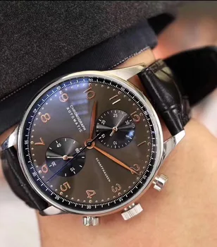 

Luxury Brand New Chronograph Men Watch Pilot PORTUGIESER Sapphire Rose Gold Grey Black Blue Brown Leather Limited White Watches