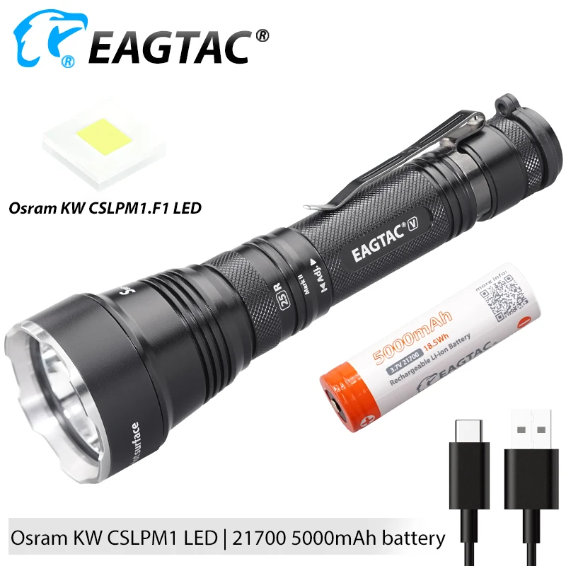 Тактисветильник фонарь EAGTAC S25V охотничий с USB перезаряжаемый 664 метров 21700 5000 мА/ч