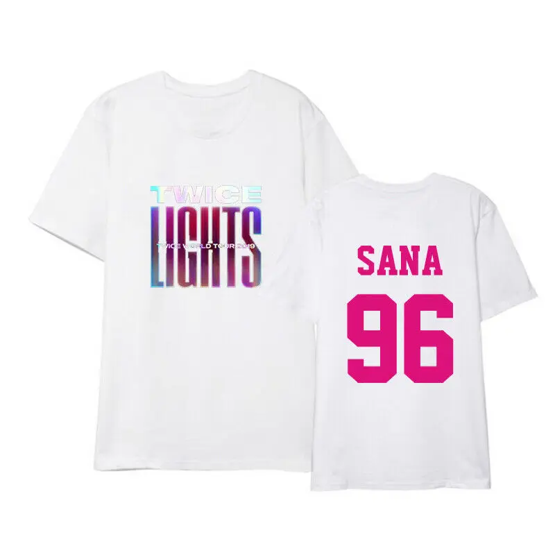 Женская футболка ALLKPOPER KPOP Юко корейская два раза такая же 2019 WORLD TOUR TWICELIGHTS с