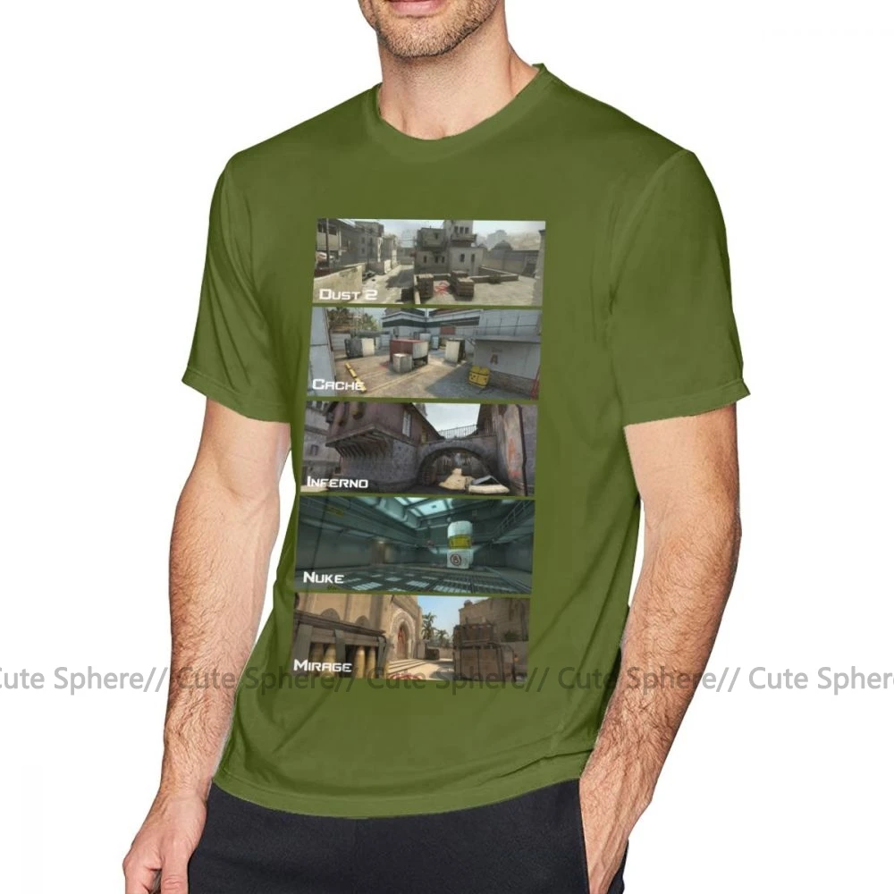 Counter Strike T Shirt Csgo T-Shirt Short Sleeve 100 Percent Cotton Tee Shirt Man Plus size Beach Cute Graphic Tshirt - Цвет: Army Green