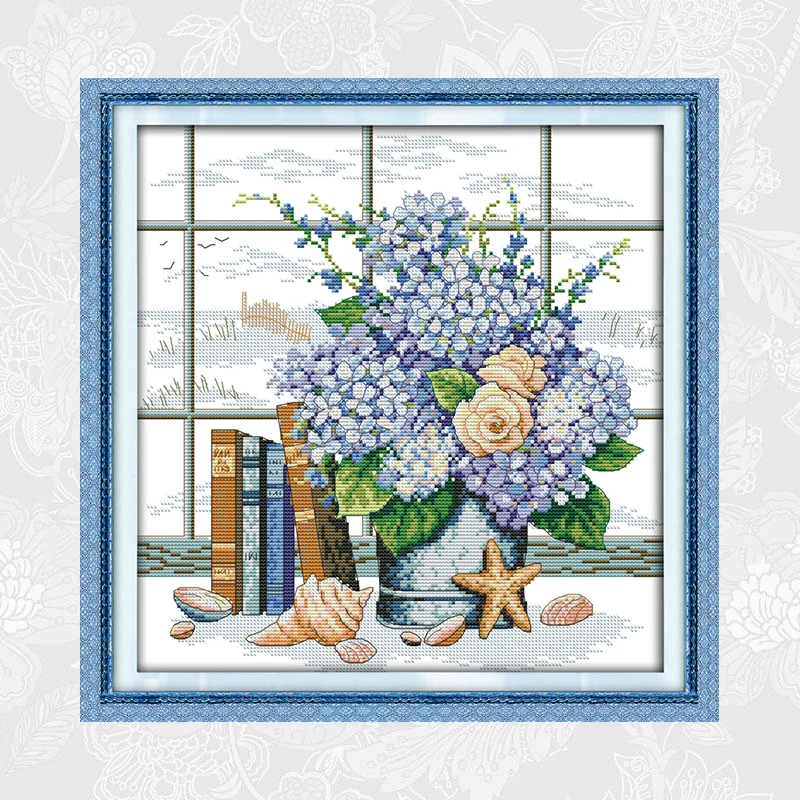 

Elegant Corner Patterns Counted Cross-stitch 11CT 14CT DIY Embroidery Canvas Sets Home Decor Needlework Cross Stitch Kits