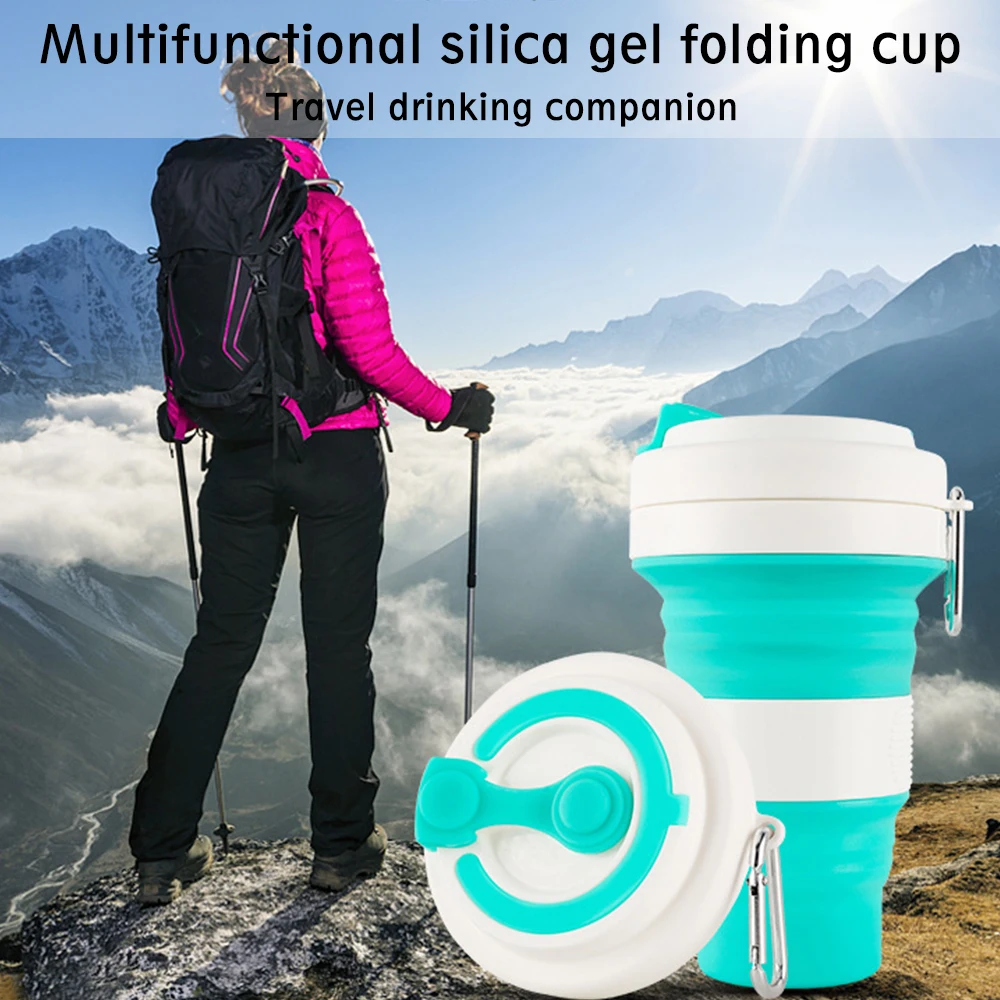 

Hot Folding Silicone Cup Portable Silicone Telescopic Drinking Coffee Cup Multifunction Foldable Silica Mug Travel 250 /500 ml