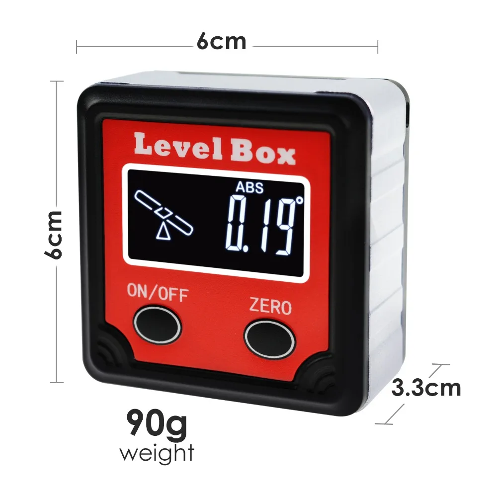  Digital Level Angle Finder Bevel Box Magnetic Base 360° (4 x 90°) Inclinometer Protractor Gauge Til