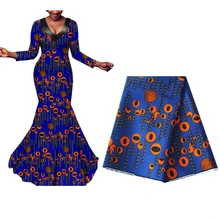 Синяя африканская настоящая вощеная ткань Анкара для женщин Свадебное платье дизайн нигерийский Голландский Настоящий Воск Ткань 498