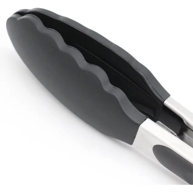 Élelmiszer -Klip Főző Fogók Szilikon Fogantyú Rozsdamentes Acél Fej Steak Saláta Tálaló Barbecue - Image 4