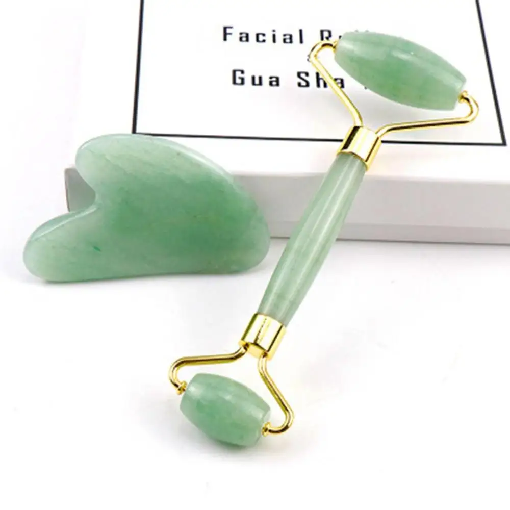 Нефритовый роллер Heartshape Gua Sha Set Dongling нефритовый розовый КВАРЦЕВЫЙ роликовый