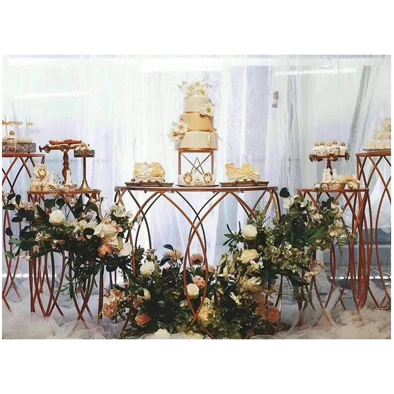 Свадебные Рождественские украшения для дома вечерние круглые металлические десертный стол столбы Железный цилиндрический торт Настольный цилиндр украшения