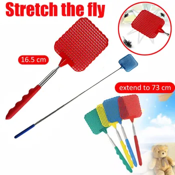 

Plastic Telescopic Extendable Fly Swatter Prevent Pest Mosquito Tool mosquito killer raquette moustique tapette a mouche