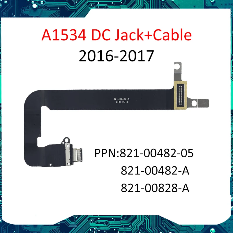 Laptop A1534 DC-IN I/O USB C Charging Power DC Jack Board Connector with Cable for MacBook Retina 12&quot 2016 2017 Year | Компьютеры и