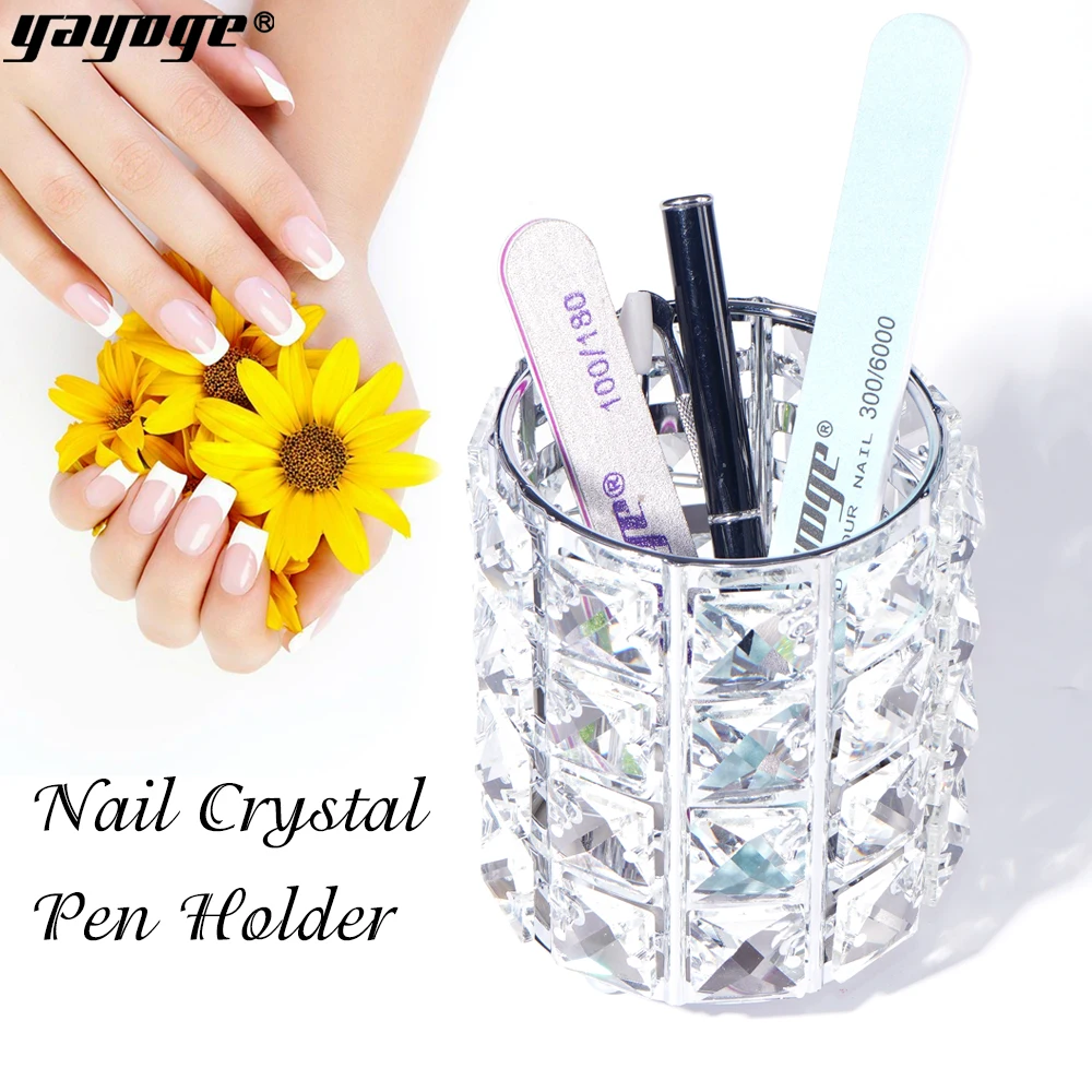 

1 PC Multi-Purpose Crystal Storage Acrylic Gel Nail Brushes Holder Makeup Brushes Container Pots Nail Art Manicure Tools