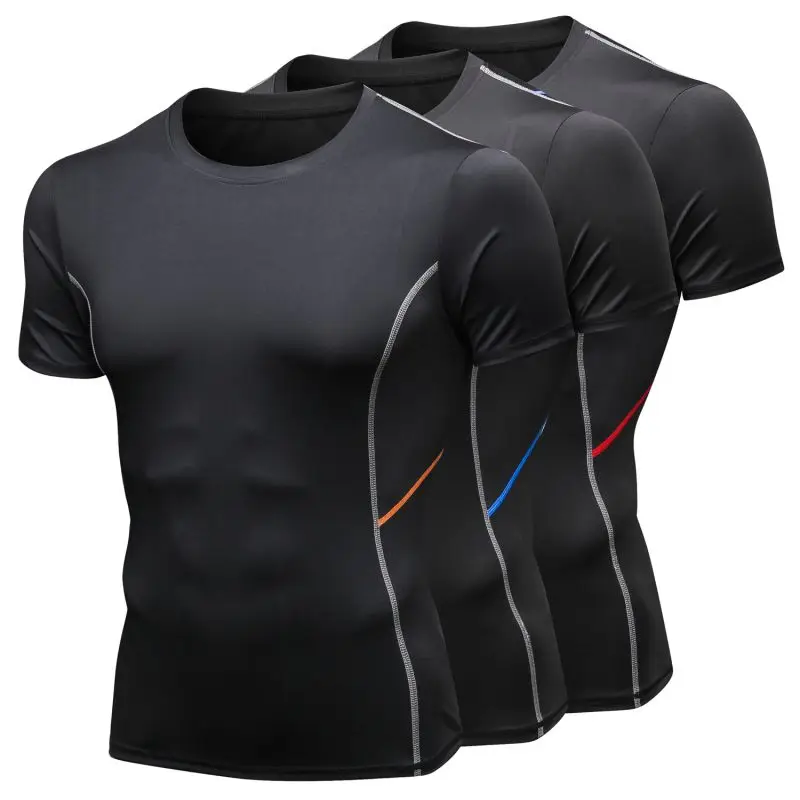 Running T-shirt Workout Shirts Compression FitnessGym Quick Dry Sports Short Sleeves Training Men Gym T-shirt