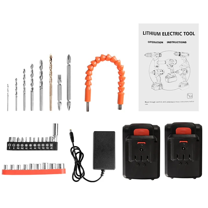 Electric Drill 21V Electric Screwdriver Torque Cordless Drill 2 Speeds Lithium Battery Power Tools Wireless Drill Mini Hand Tool