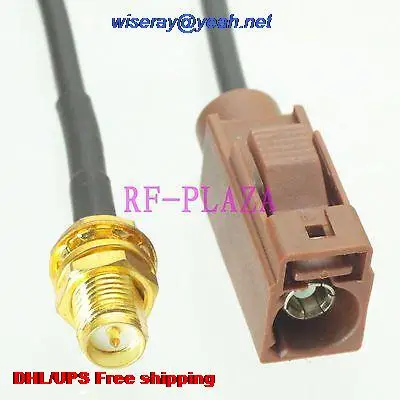 

DHL/EMS 50 pcs Cable 6" Fakra SMB F 8011 female to RPSMA female nut RG174 Pigtail jumper cable with one year warranty-A2