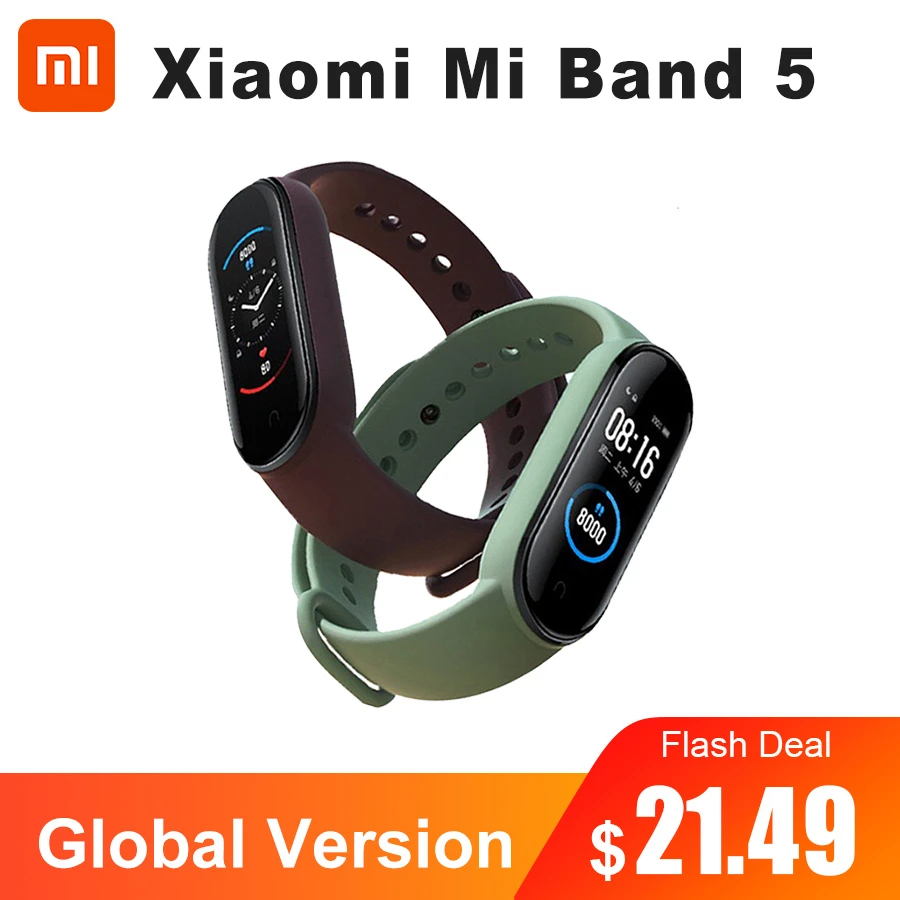 Xiaomi Mi Band 5 Smart Bracelet 4 Color Amoled Screen Miband 5 Wristband  Fitness Tracker Waterproof Smartband Global - Wristbands - AliExpress