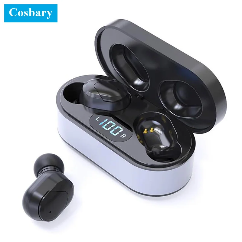 

TWS Wireless Earphones LED Display Bluetooth 5.0 Waterproof Headset Mini Stereo Earbuds Handsfree Built-in Microphone
