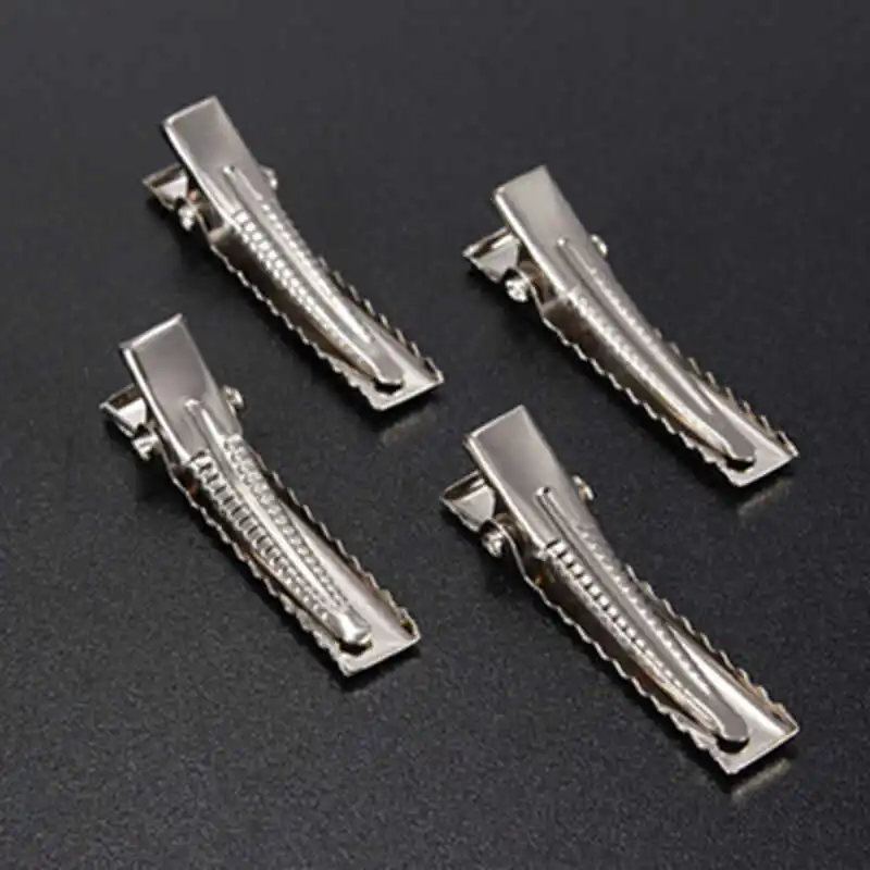 

20PCs Flat Metal Single Prong Alligator Hairpin Clip Base For DIY Hair Style Tools Accessories