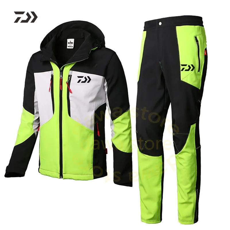 Daiwa Рыболовная куртка водонепроницаемая ветрозащитная теплая Толстая рыболовная рубашка мужские брюки спортивная одежда рыболовный костюм зимняя верхняя одежда