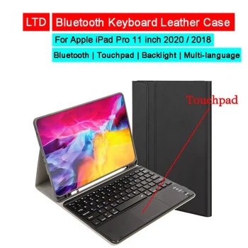 

Bluetooth Keyboard Leather Case For iPad Pro 11inch 2020 2018 Touchpad Backlit Russian Arabic Hebrew Thai Korean French Keyboard