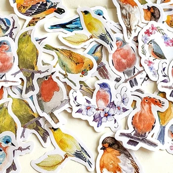

45pcs/box Kawaii animals Robin Paper Decorative Stickers DIY Adhesive Stickers Scrapbooking School Supply