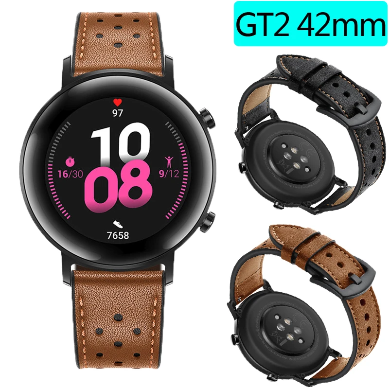 20mm Width Bands For Huawei Watch Gt2 42mm /watch 2 Strap Leather  Smartwatch Wristband Bracelet Belt - Smart Accessories - AliExpress