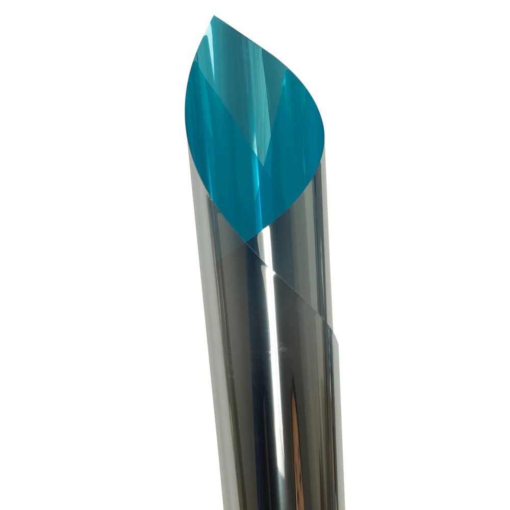 Blue Silver Muti-color одностороннее отражающее зеркало Тонировочная пленка для стекол стеклянная наклейка самоклеящаяся домашняя офисное окно Виниловая Наклейка 1,52x5 м - Название цвета: Blue Silver