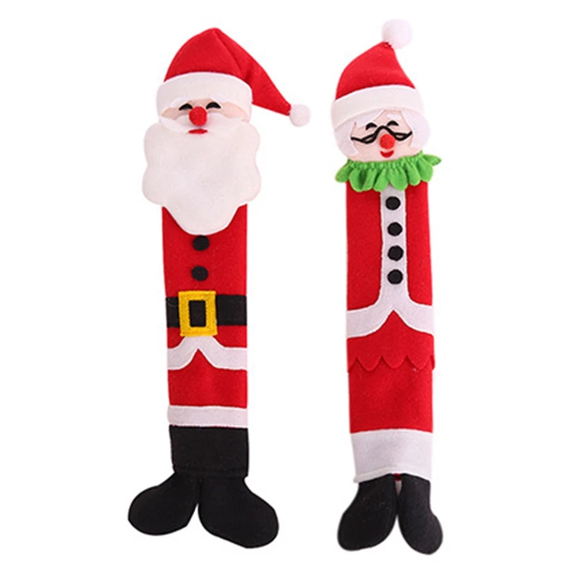 Practical Christmas Decoration Refrigerator Door Handle Covers Cute Microwave Door Refrigerator Handle Sets Christmas Decoration