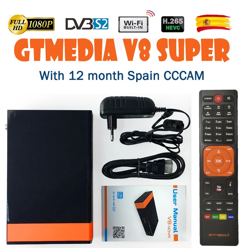 

GTMedia V8 nove Satellite tv Receiver Bult-in WiFi +2Year Europe Cline Full HD DVB-S2/S Freesat V8 NOVA Receptor Spain warehouse