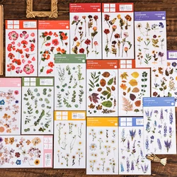 Bouquet Flower Rub On Transfer Stickers Aesthetic Plant Scrapbooking Material Junk Journal Card Decorative Crafts DIY Sticker
