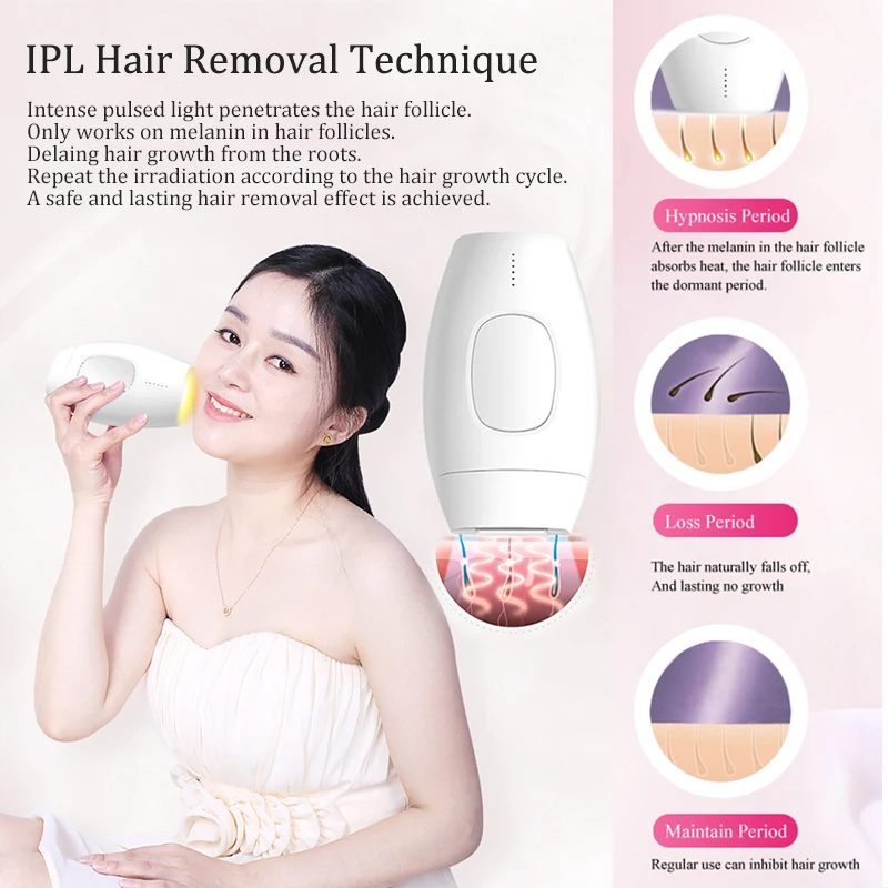 600000 Flash Professional Permanent IPL Epilator Laser Hair Removal Electric Photo Women Painless Threading Hair Remover Machine