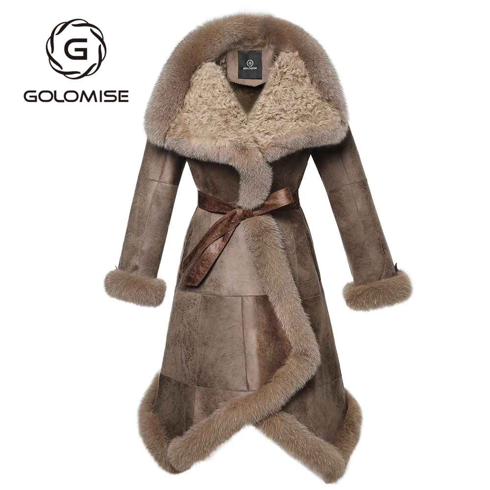 Женская Повседневная куртка из искусственной замши Golomise пальто с воротником