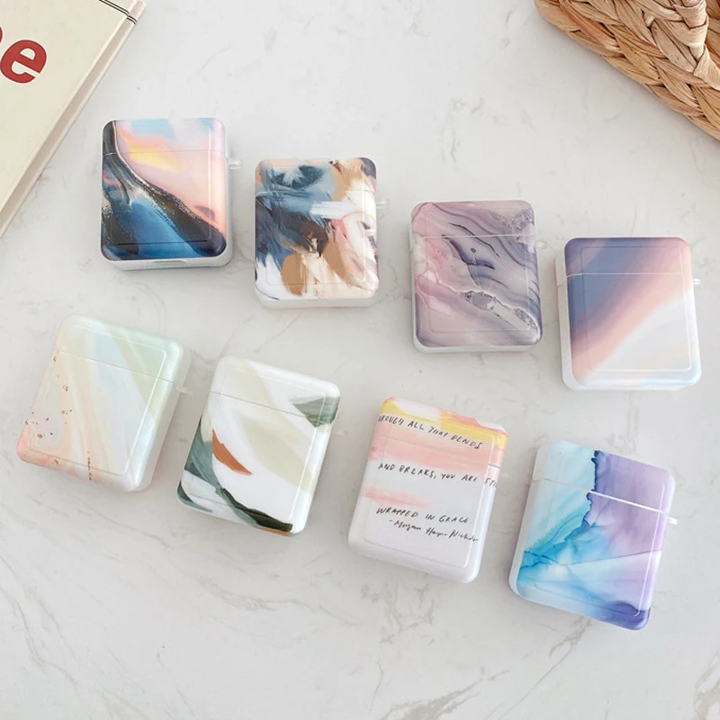 

Gradual Marble Pattern Cases For Original Apple Airpods Earphone Case Cute Cover For Airpods 2 Air Pods 1 Silicone Fundas Coque