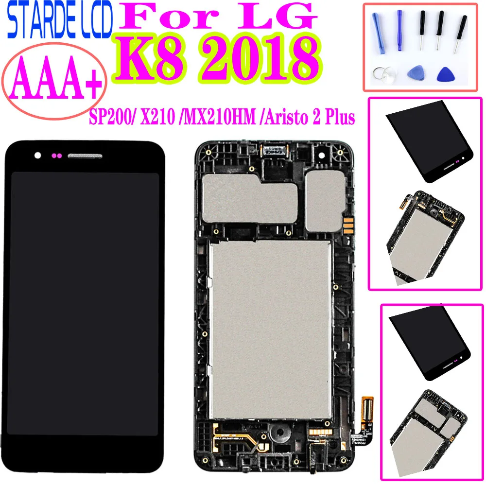ЖК дисплей для LG K8 2018 SP200 X210 Aristo 2 Plus кодирующий преобразователь сенсорного экрана