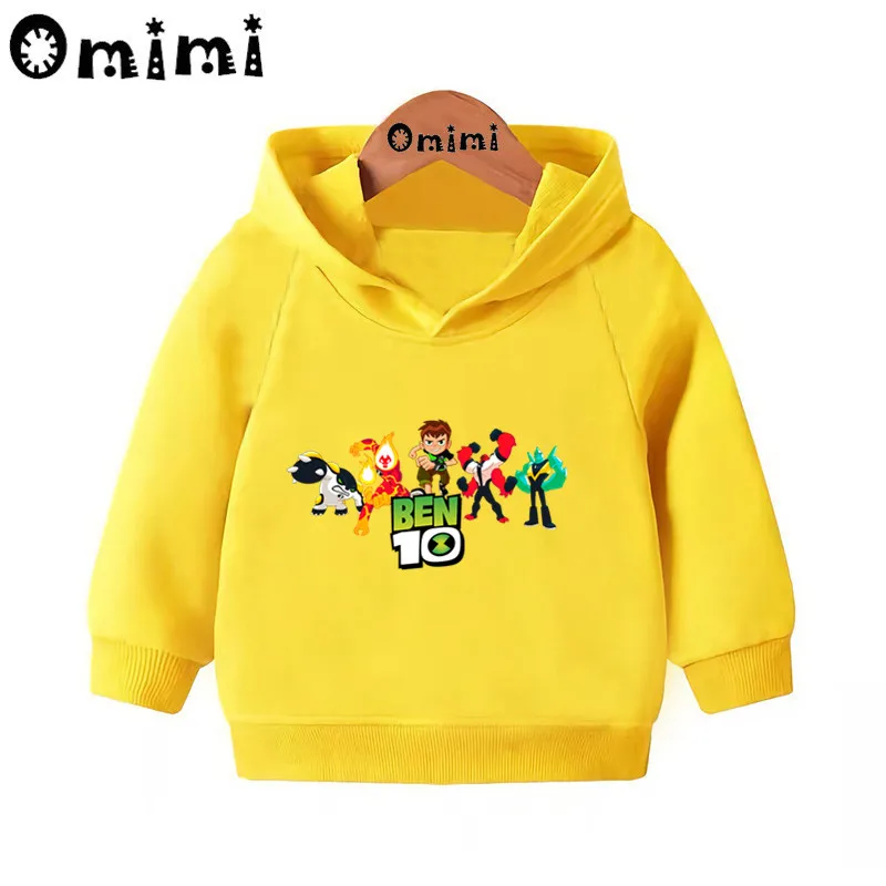 Толстовки с героями мультфильмов «Omnitrix Ben 10»; детские толстовки с капюшоном; крутой пуловер для малышей; топы для девочек и мальчиков; осенняя одежда; KMT5328