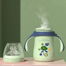 Botella de agua con doble asa para bebé, termo para recién nacido, con estampado Floral, alimentador