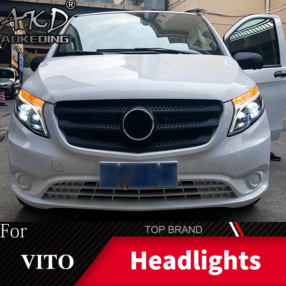 Головной фонарь для автомобиля Benz VITO 2013- фары Противотуманные фары Дневные ходовые огни DRL H7 светодиодный Биксеноновая лампа автомобильные аксессуары