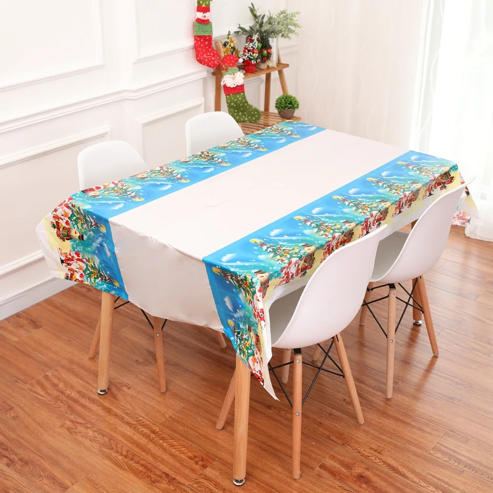Новогодняя и Рождественская скатерть, кухонные украшения для обеденного стола, рождественские украшения для дома, прямоугольные скатерти